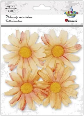Produktbild von 3D-Stoffgänseblümchen, 75 mm, rosa, 4 Stück – Titanum