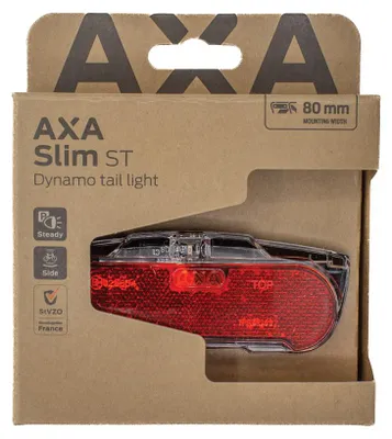 Obrázok produktu pre Zadné svetlo Dynamo SLIM Steady AXA, čierne, parkovacie svetlo, 80 mm