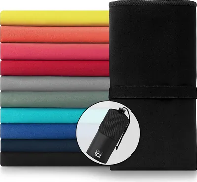 Produktbild von Blumtal Mikrofaser Handtuch - kompakte Mikrofaser Handtücher, Ultra leicht und schnelltrocknend, Sporthandtuch, Reisehandtuch, Strandhandtuch, Mikrofaser Badetuch, Schwarz, 180 x 90cm