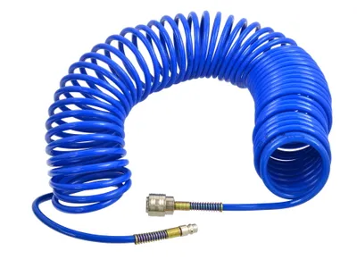 Immagine prodotto di Tubo a spirale per aria compressa BSD - Tubo per aria compressa in poliuterano PU, tubo per compressori, tubo per aria con attacco rapido - 15 m - diametro interno/esterno: 5/8mm