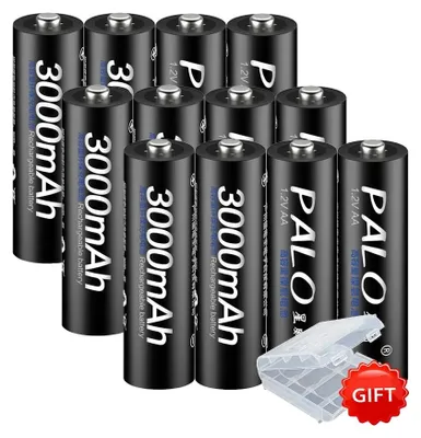 Produktbild von Wiederaufladbare AA-Batterien, 2000mAh Kapazität, geringe Selbstentladung, 12PCS, 1,2V-b