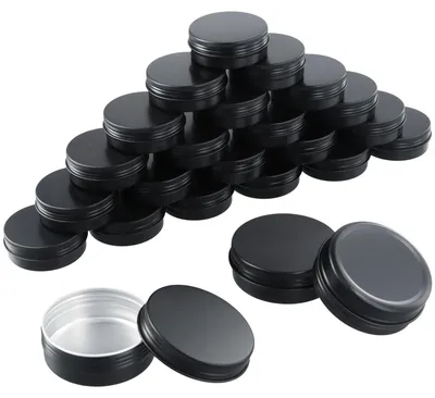 Obrázok produktu pre Kozmetické obaly, 24 kusov - Hliníkové dózy, 60 ml - Okrúhle dózy - Cestovné obaly - S uzáverom - Kompaktné a prenosné - Skladovacie dózy