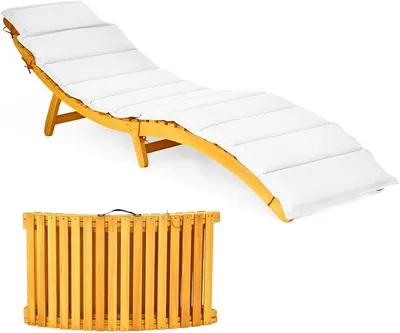 Imagen del producto de Silla de jardín plegable de madera, con cojín