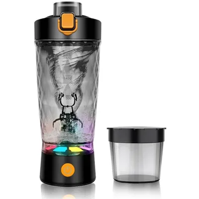 Produktbild von Elektrischer Mixbecher 650 ml mit Pulverfach und USB-Aufladung – Schwarz