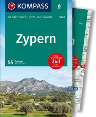 Obrázok produktu pre KOMPASS Wanderführer Zypern, 55 Touren mit Extra-Tourenkarte