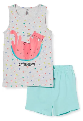 Produktbild von Schlafanzug Dodo Mädchen Set ärmellos Baumwolle bunt Sommer Pyjama kurz 104