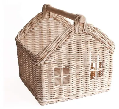 Immagine prodotto di Cesto midollo casetta con finestre, 25x25x25 cm