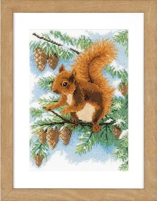 Produktbild von Vervaco Kreuzstich Set "Eichhörnchen", Zählmuster, 19x27cm