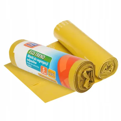Obrázek produktu pro Žluté plastové pytle na třídění odpadu 120 litrů