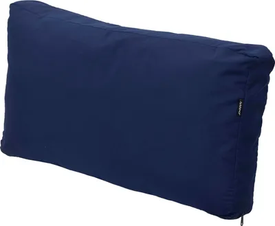 A navy blue pillow on a white background.