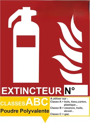 Productafbeelding van Stickers 50 stuks poederbrandblusser ABC brandblusser teken 150x200 vinyl