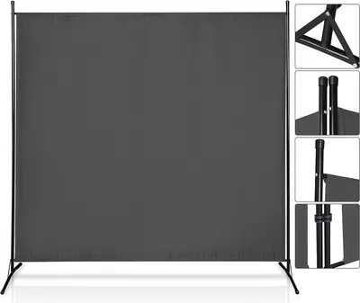 Produktbild von Fiqops Paravent Outdoor Raumteiler Garten Spanische Wand Trennwand Raumtrenner 1 teilig Anthrazit