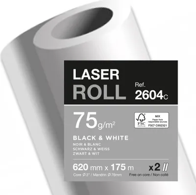 Immagine prodotto di Clairefontaine Plotterrolle 2604C 75g 620mmx175m 2St.