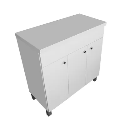 Produktbild von Paplińskimoebel Weiß lackierter Aufsatzwaschbeckenschrank - Elegante Badezimmerkommode 80,5 cm Breite
