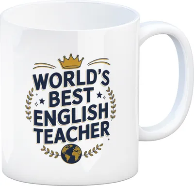 Produktbild von World´s best english teacher Kaffeebecher für Englischlehrer mit Spruch