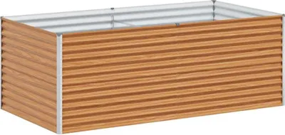 Image de vidaXL Lit surélevé brun clair 195 x 100 x 68 cm Acier galvanisé
