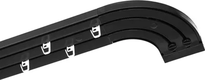 Produktbild von 2- läufig 330 cm Gardinenstange Innenschiene Decke schwarz Schiene Vorhangschiene Gardinenschiene Rundbogen Innenlaufrollen mit Faltenhaken