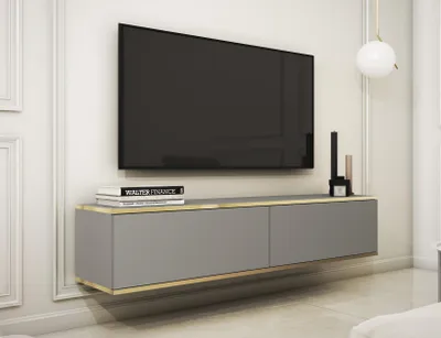 Produktbild von AX LIVING Lowboard TV Orkis 135 cm Modern und Funktional, Grau