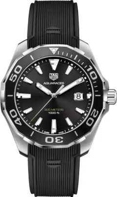 Zdjęcie produktu dla Zegarek męski Tag Heuer Aquaracer, srebrno-czarny, model WAY111A.FT6151