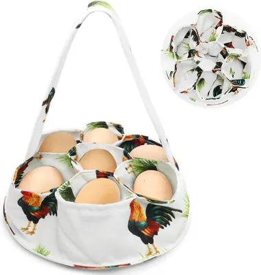 Image de Panier à œufs 20 cm vert avec 7 sachets
