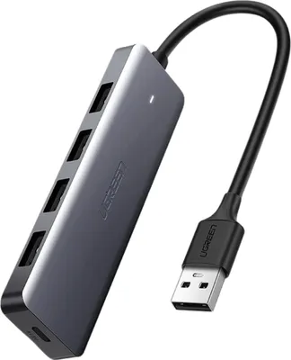 Image de Ugreen Splitter Usb Hub - 4X Usb 3.2 Gen 1 avec port d'alimentation Micro Usb Gris (Cm219 50985)