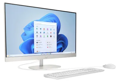 Zdjęcie produktu dla HP Komputer All-in-One 27-cr0401ng, ekran 68,6 cm (27 cali), rozdzielczość Full HD, procesor Intel® Core™ i3, 8 GB pamięci RAM, dysk SSD 256 GB, system Windows 11 Home