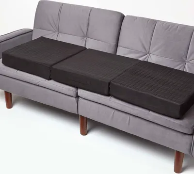 Produktbild von HOMESCAPES Velours Sofa-Auflage für 3-Sitzer 150 x 50 cm - langes Sitzkissen schwarz