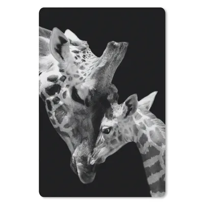 Produktbild von MuchoWow® Mauspad Mousepad Giraffe - Wildtiere - Porträt - Schwarz-Weiß 40x60 cm - Mousepads - Maus Mat - Pad - Mausunterlage - Schreibtisch Accesoire