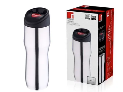 Produktbild von BERGNER TRAVEL Thermosflasche Vakuumflasche 450ml Edelstahl BG-5966-MM