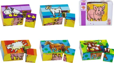 Immagine prodotto di Eichhorn Bilderwürfel Klein, Bauernhof, Puzzle, Legewürfel, Würfelpuzzle, 6 Tiermotive, 100005481