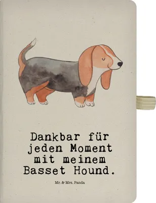 Produktbild von Mr. & Mrs. Panda Adressbuch Basset Hound Moment - Transparent - Geschenk, notizbuch, Kladde, Skizzenbuch, Reisetagebuch, Tagebuch, Journal