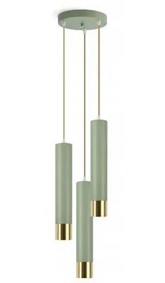 Produktbild von FKL DESIGN Home Deco Deckenlampe Deckenleuchte 3-flammig GU10 Metall Lampenshirm Lampe aus Serie N857 (Olivgrün, ER3)
