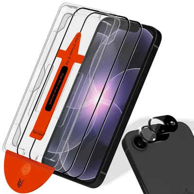 Produktbild von 2-Pack iPhone 17e Displayschutzfolie & 2-Pack Kameraschutz - Gehärtetes Glas | [Automatische Installation] - Blasenfrei