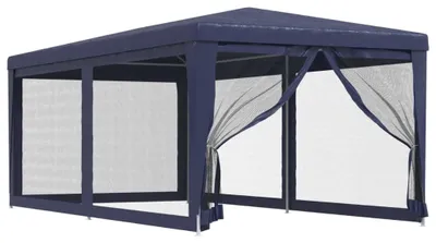 Immagine prodotto di vidaXL Tenda per feste con 6 pareti laterali in rete Blu 3x6 m HDPE