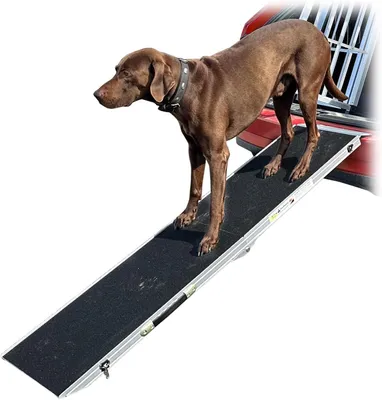 Produktbild von Hunderampe Hundetreppe Auto Kofferraum Treppen Rampe Einstiegshilfe für Hunde Klappbar Aluminium Auswahl Längen 5 cm Belastbar bis 150 kg
