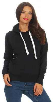 Produktbild von Mivaro Damen Kapuzenpullover mit Kängurutasche und Reißverschlusstäschchen weich innen gefüttert aus Baumwolle Regular Fit Hoodie für Freizeit Arbeit und Alltag in vielen Farben