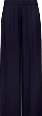 Produktbild von Damen Palazzo-Hose in Marine mit Satinoptik, elastischem Bund und Seitentaschen, Größe 36