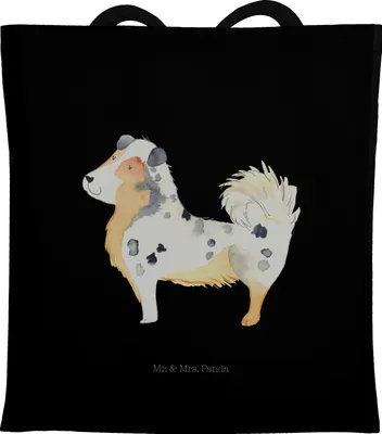 Produktbild von Mr. & Mrs. Panda Schultasche Hund Australien Shepherd - Schwarz - Geschenk, Sprüche, Spruch, Wauwau, Beutel, Tasche, Shopping, Tote Bag, Baumwolltasche