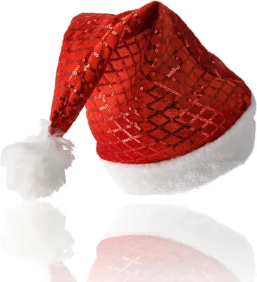 Imagen del producto de Gorro navideño para adultos, con lentejuelas rojas, talla 54-56, accesorio festivo para Navidad