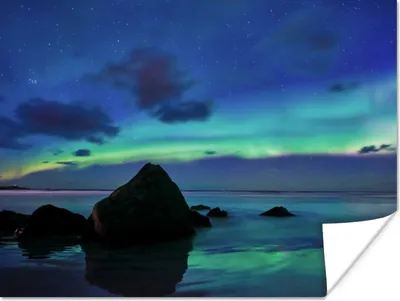 Produktbild von MuchoWow® Poster Himmel - Landschaft - Polarlicht 160x120 cm - Foto Plakat