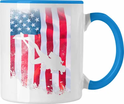 Produktbild von Trendation - Taucher Grafik Tasse Geschenk für Tauchlehrer Geschenkidee Lustig Tauchen Tauchsport Meer (Blau)