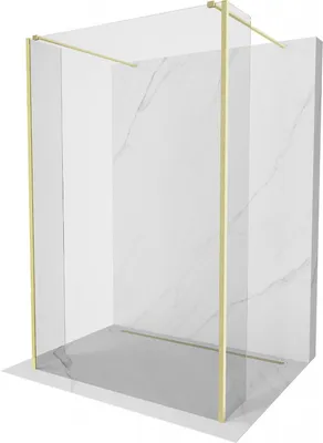 Produktbild von Mexen Kioto Duschwand freistehend 130x30x30 cm, Transparent Gold