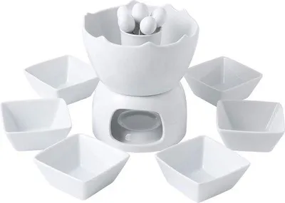 Obrázek produktu pro Porcelánová sada na čokoládové fondue pro 6 osob