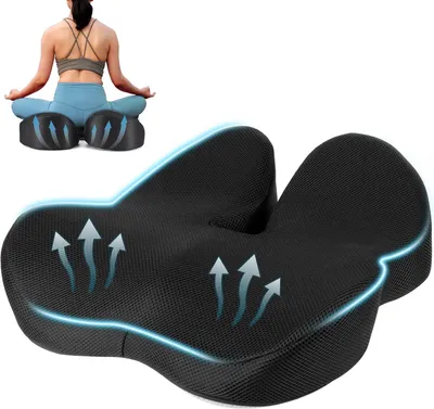 Produktbild von Nackenkissen Bürostuhl, orthopädisches Steißbeinkissen, ergonomisches Kissen für Bürostuhl, orthopädisches Kissen zur Linderung von Steißbeindruck und