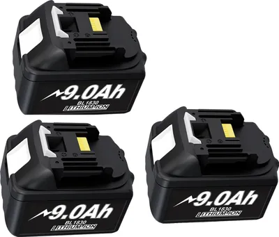 Immagine prodotto di batteria da 18V, capacità 9,0Ah, tecnologia intelligente, 3 batterie da 90Ah