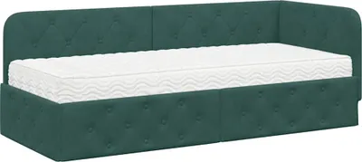Obrázok produktu pre vidaXL Rohový rám postele tmavozelený 80 x 200 cm zamat