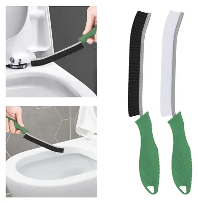 Image de Brosse de nettoyage – brosse pour joints, brosse de toilettes, brosse d'angle à poils durs, accessoire de ménage, salle de bains, cuisine, évier, joints (2, verte)