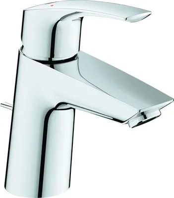 Produktbild von Grohe Eurosmart Einhand-Waschtischbatterie, S-Size, Ausladung 111mm, Zugstangen-Ablaufgarnitur, 23965003