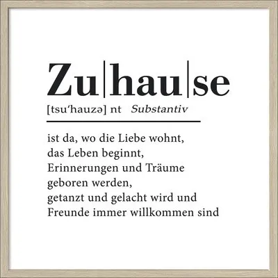 Produktbild von Gerahmtes Bild Zuhause 53x53 cm