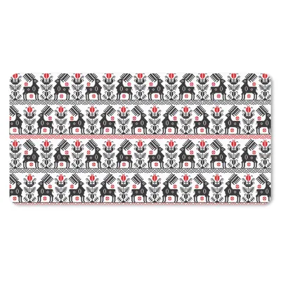 Produktbild von MuchoWow® Schreibtischunterlage Hirsche - Muster - Schwarz - Rot 80x40 cm - XXL Mauspad - Gaming Mauspad